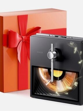 Black Portable Bluetooth Speaker with Retro Dial